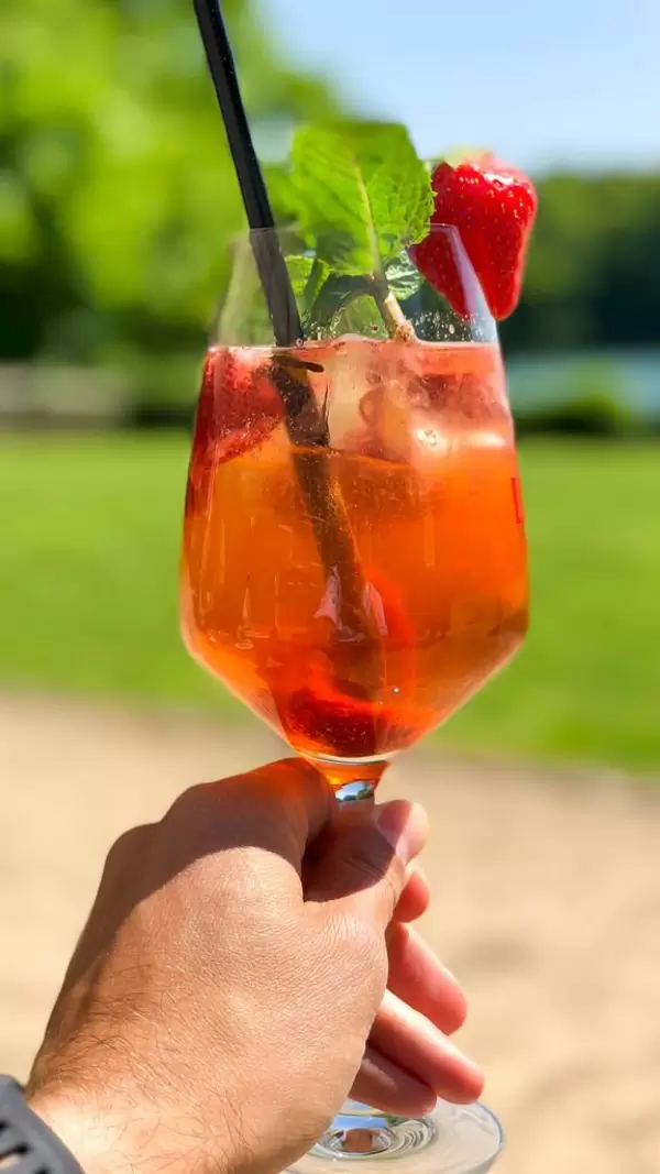 German May wine with strawberry and woodruff