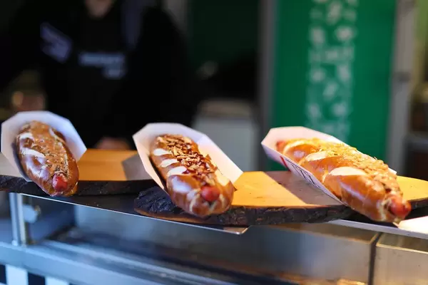 German sausages at Christmas market (Flip 2019)