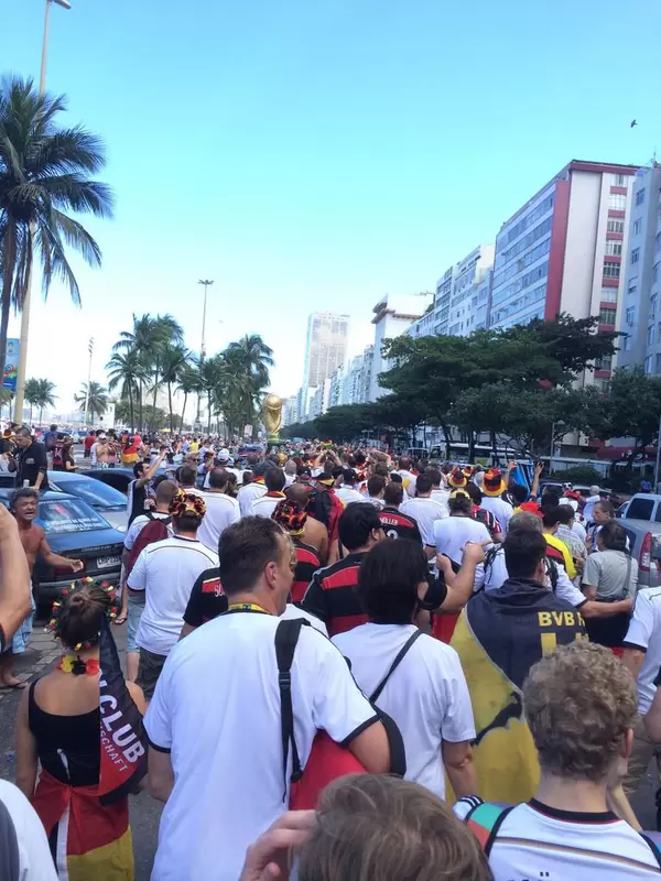 German soccer fans on the streets of Rio de Janeiro - FIFA World Cup 2014, Brazil