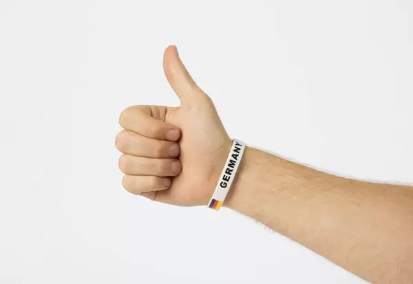 German sports fan showing thumbs up