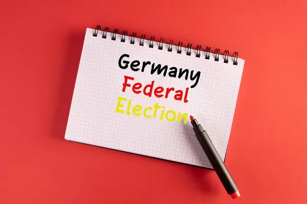 Germany Fedeal Election written in notebook