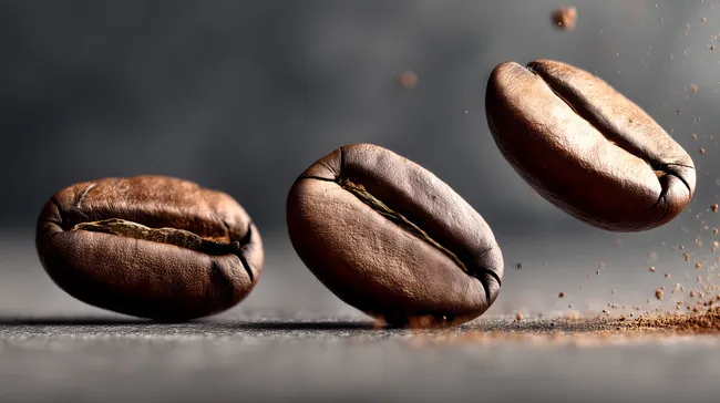 Geröstete Kaffeebohnen in Nahaufnahme