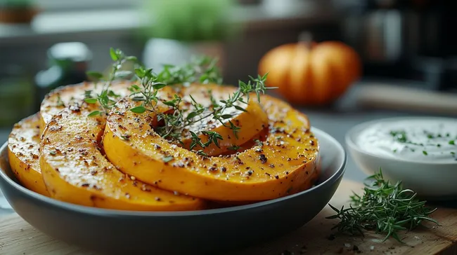 Gerösteter Kürbis mit frischen Kräutern