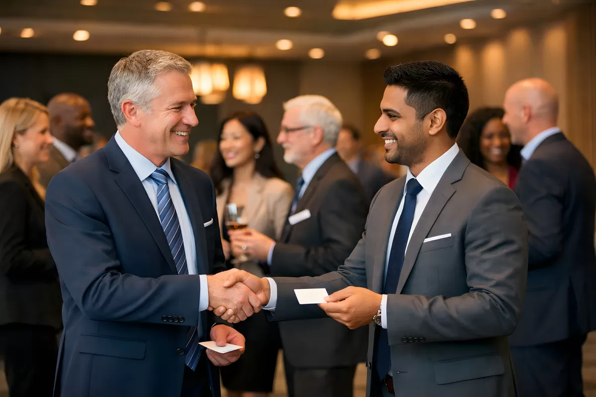 Geschäftsleute treffen sich zur Networking-Veranstaltung kostenlos herunterladen
