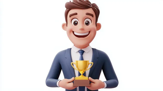 Geschäftsmann erhält Auszeichnung für hervorragende Leistung
