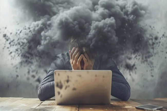 Geschäftsmann in Krisensituation