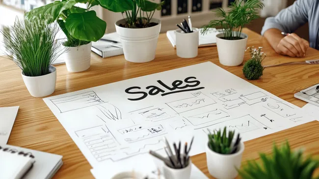 Geschäftsplanung und Strategieentwicklung auf Bürotisch