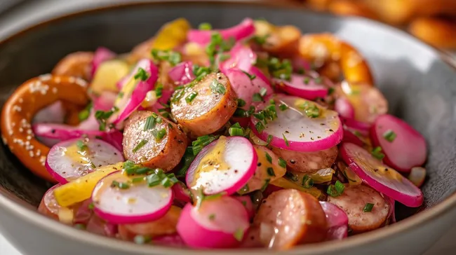 Geschmacksvoller Kartoffelsalat mit Radieschen und Kräutern