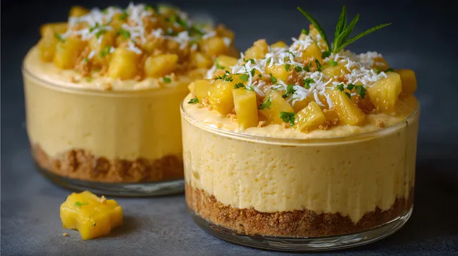 Geschmackvoll präsentierter Exotischer Dessert-Traum