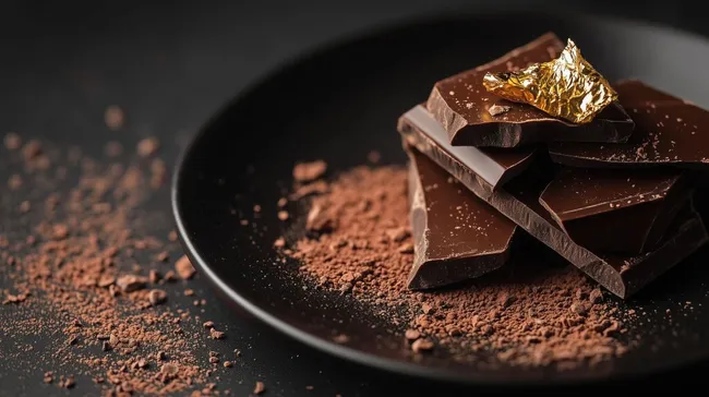 Geschmackvolle Schokoladenstücke mit Blattgold