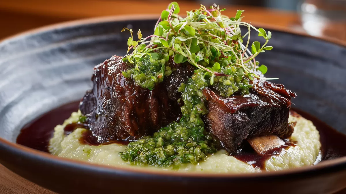Geschmorte Beef Short Rib mit Koriander-Gremolata