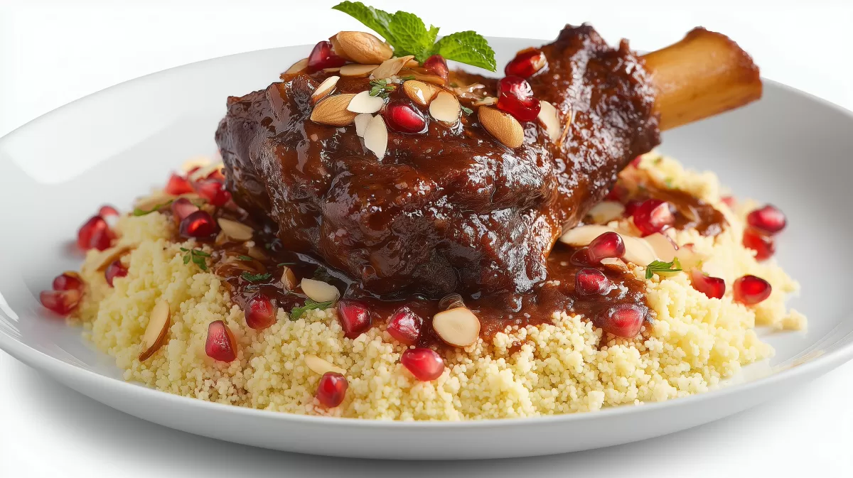 Geschmorte Lammhaxe mit Couscous photorealist