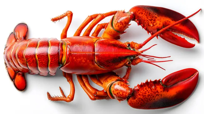 Geschmorter Hummer auf weißem Hintergrund