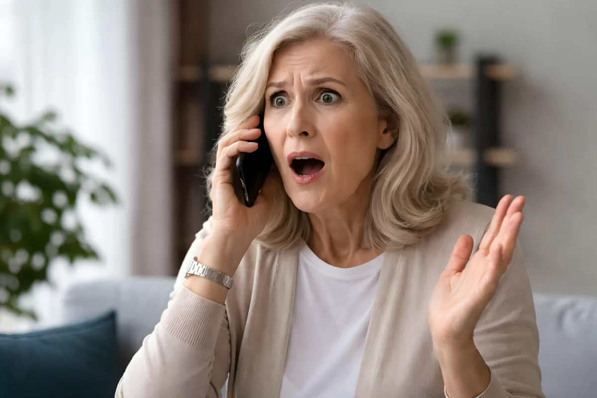 Geschockte Seniorin am Telefon