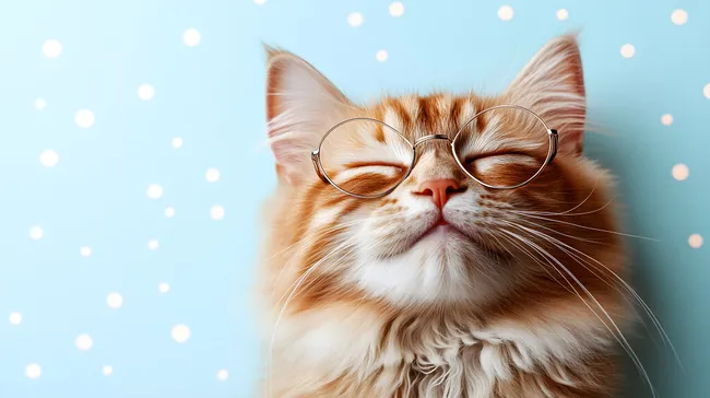 Gesplitterte Katzenaugen vor Konfettiblume