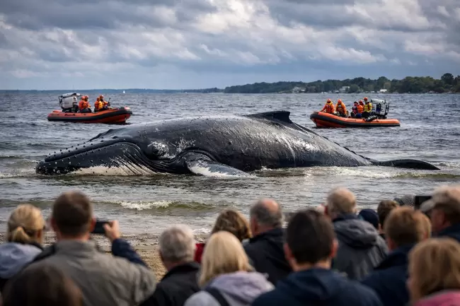 Gestrandeter Wal Timmy an der Ostsee