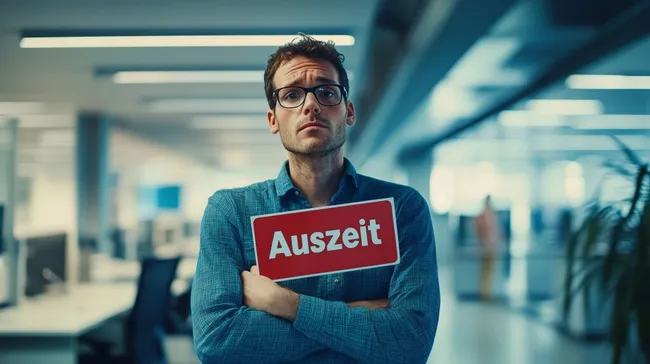 Gestresster Büroangestellter in Auszeit