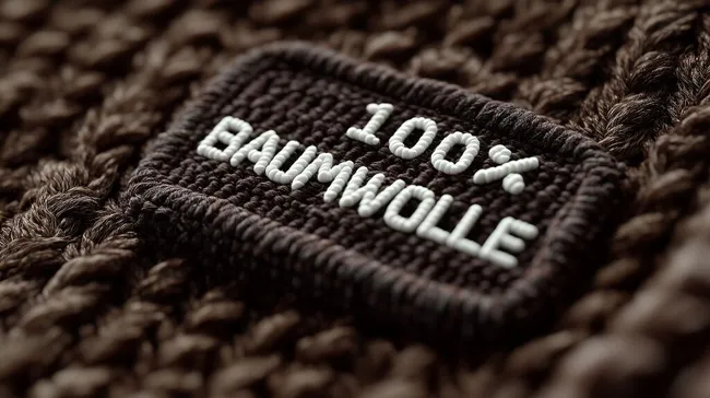Gestricktes Baumwoll-Logo für nachhaltige Mode