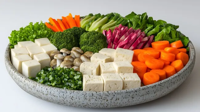 Gesunde, bunte Gemüseauswahl auf Holzteller