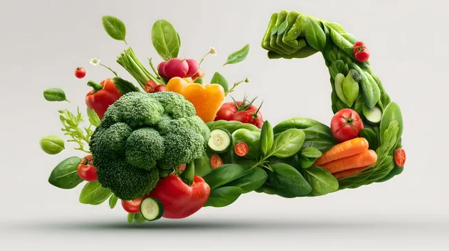 Gesunde Ernährung: Kraftvoller Gemüsemix als Fitness-Symbol