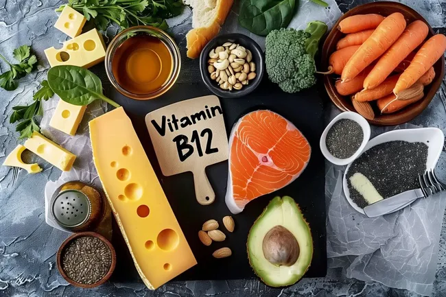 Gesunde Ernährung mit Vitamin B12-reichen Lebensmitteln