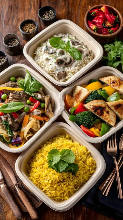 Gesunde Essensboxen mit bunter Gemüsemischung