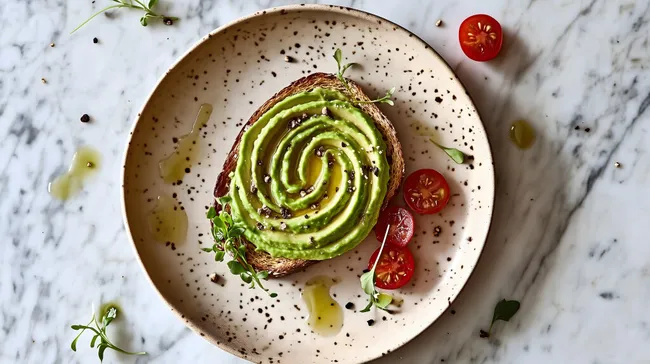 Gesunder Avocado-Toast mit Kirschtomaten