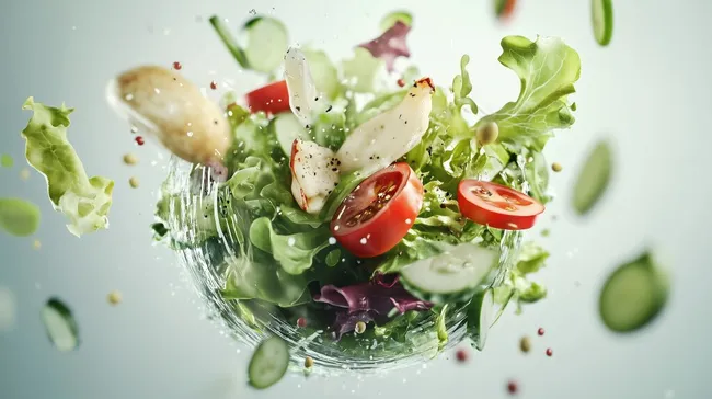 Gesunder Gemischter Salat mit Tomaten und Gurken