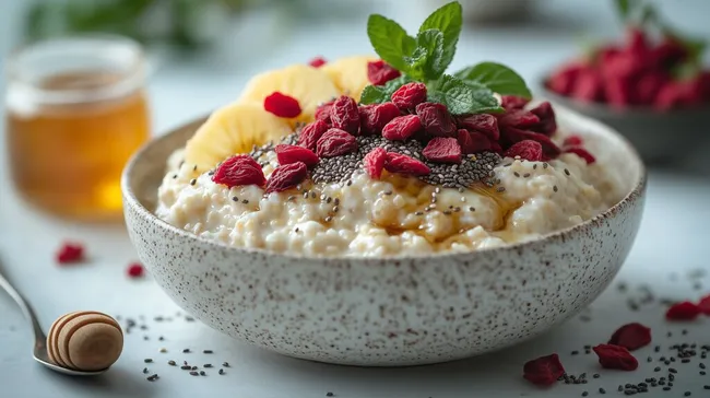 Gesunder Haferbrei mit Superfood-Topping