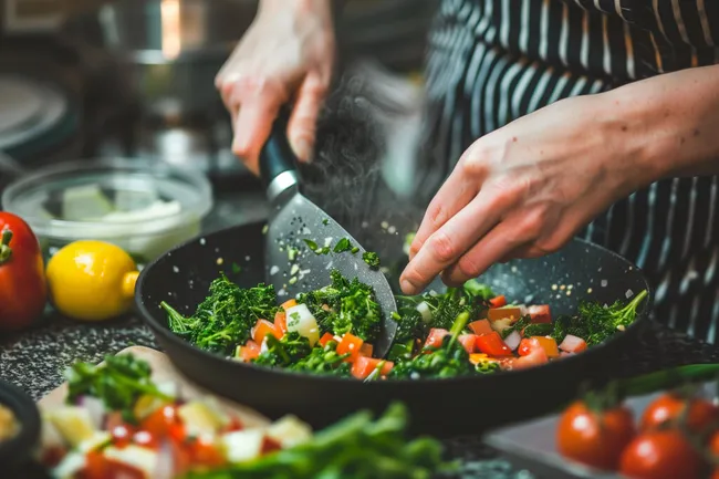 Gesunder Salat-Zubereitung in der Küche