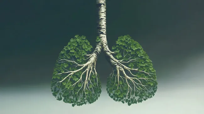 Gesundheit und Umwelt - Baum mit Lungenform
