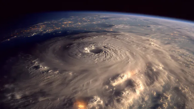Gewaltiger Hurrikan aus der Perspektive des Weltraums