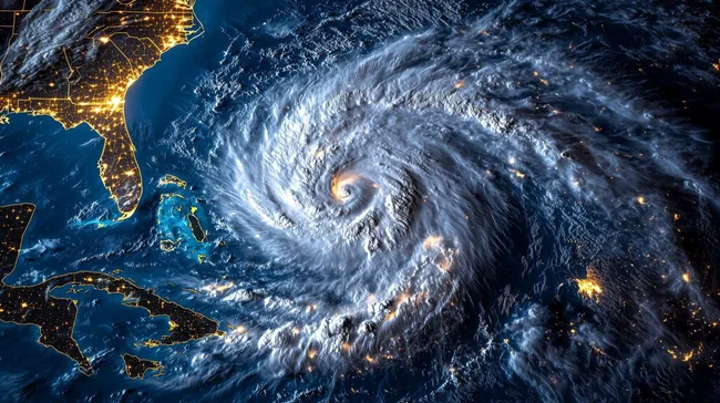 Gewaltiger Hurrikan über dem Atlantik