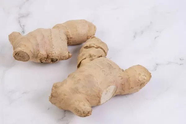 Ginger on the grey marble table