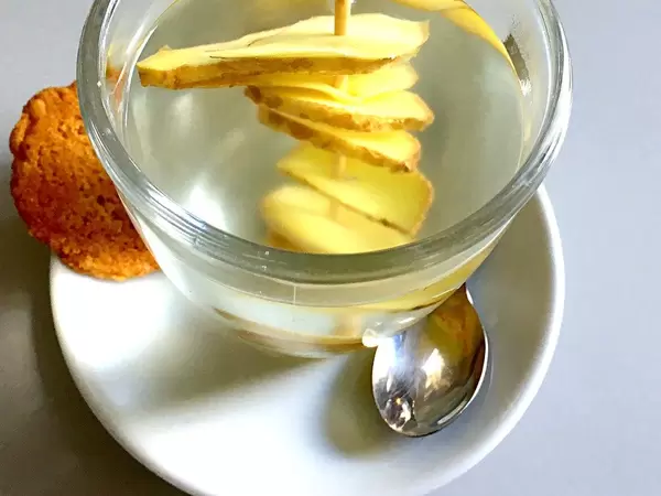 Ginger stacked on a toothpick to make healthy tea