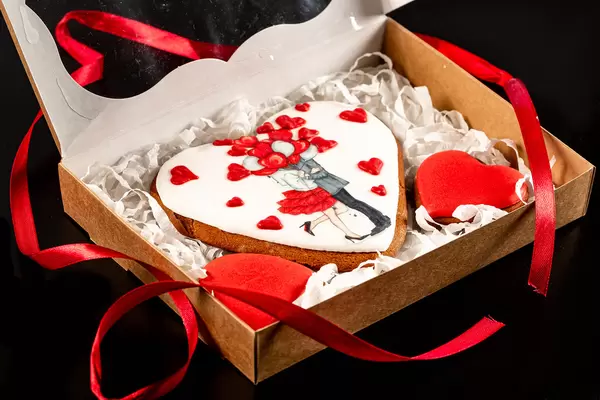 Gingerbread cookies in the form of heart for valentine's day