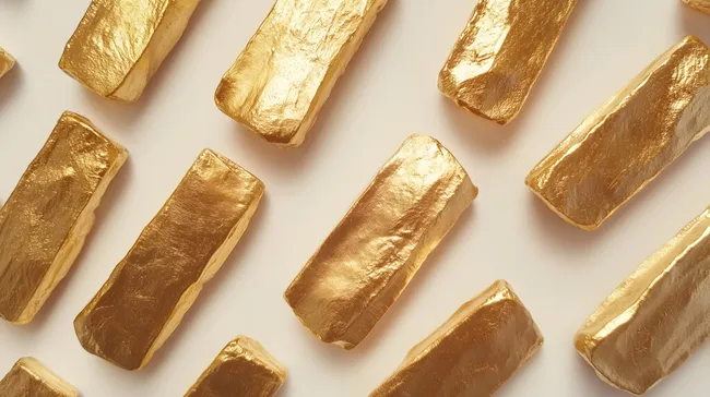 Glänzende Goldbarren auf hellem Hintergrund