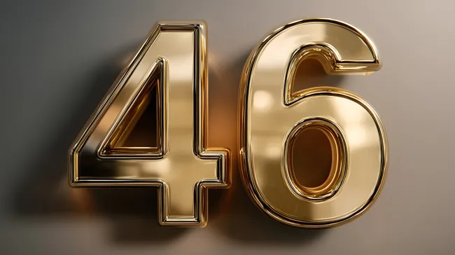 Glänzende Goldnummer 46 für digitale Werbung