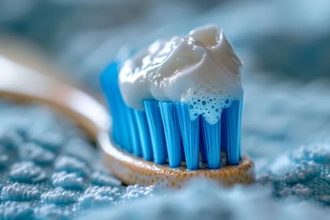 Glänzende Zahnpasta mit leuchtenden Farben