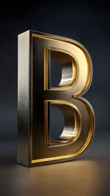 Glänzender Buchstabe B aus Metall