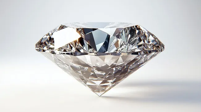 Glänzender Diamant auf weißem Hintergrund