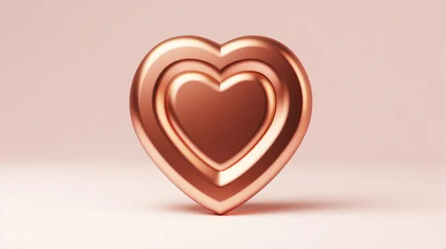 Glänzendes Herz-Symbol in Kupferfarbe