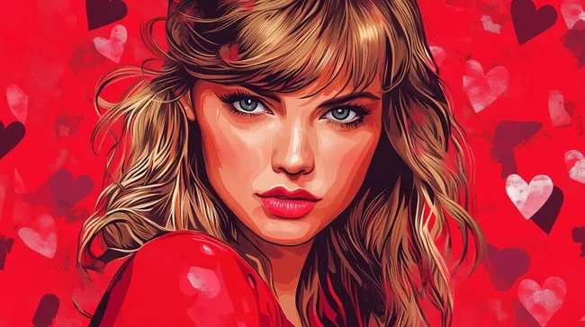 Glamourös portraitiertes Frauengesicht mit rotblonden Locken