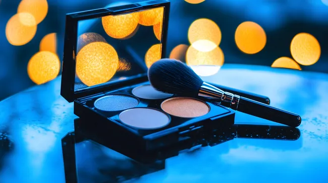 Glamouröse Make-up-Palette mit funkelnden Lichtern