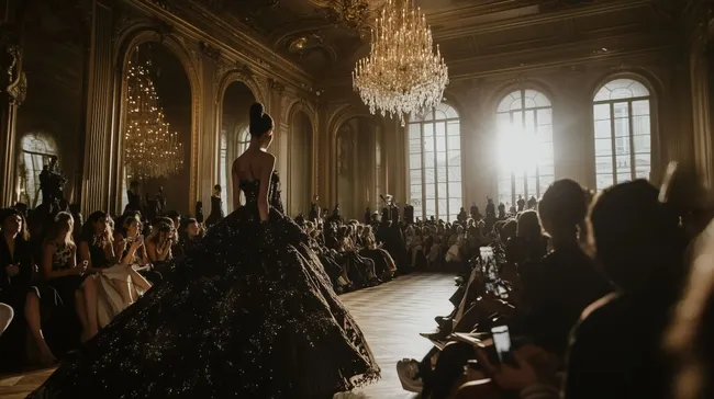 Glamouröse Modenschau in eleganter Pariser Eventlocation
