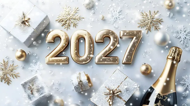 Glamouröse Neujahrsfeier mit goldenen Dekorationen