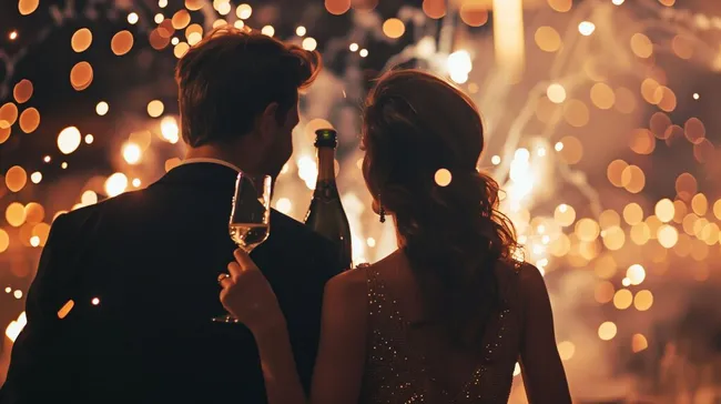 Glamouröse Silvesterparty mit Champagner