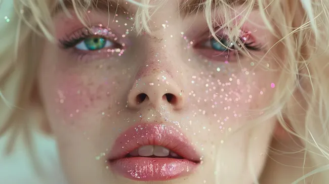 Glamouröses Gesicht mit Glitzereffekt