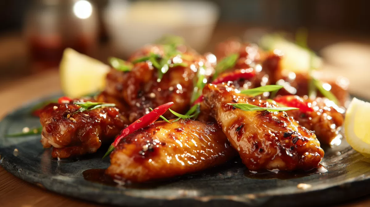 Glasierte BBQ Chickenwings vom Grill mit Chili