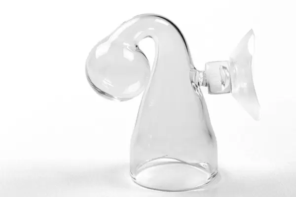 Glass aquarium dropchecker for CO2 level testing in planted aquarium on white background (Flip 2020)